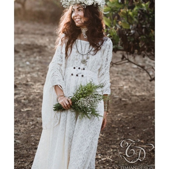 Timjan Design Dresses & Skirts - Timjan Design Long Lace Empress Bohemian Dress XS/S